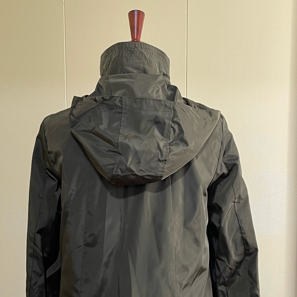 Via Spiga Packable Water Repellant Hooded Raincoat Olive Green Size XS - Picture 5 of 9